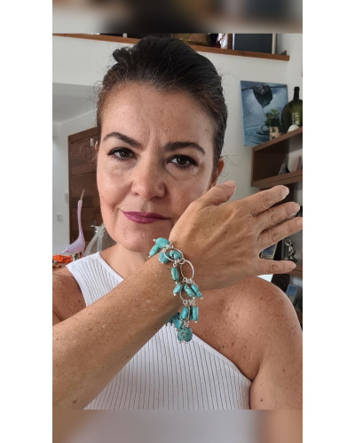 Pulsera Turquesas y plata
