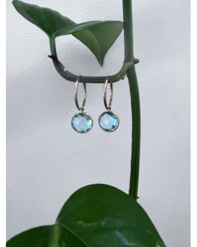 AROS PEQUEÑOS CON CUARZO AZUL
