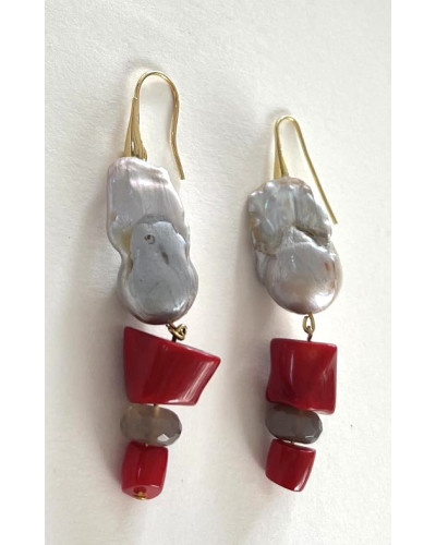 Pendientes Perla y Coral