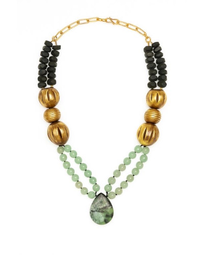 Collar Jadeíta y malaquita