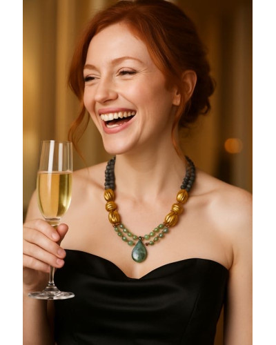 Collar Jadeíta y malaquita