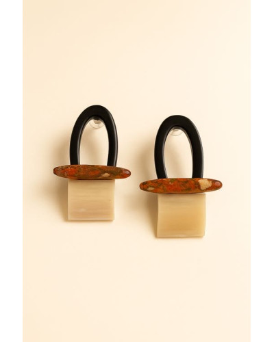 Pendientes boho chic cuerno