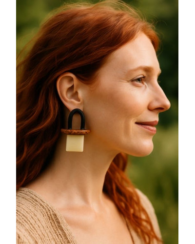 Pendientes boho chic cuerno