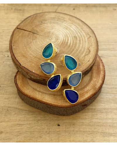 Pendientes cuarzos azules claros